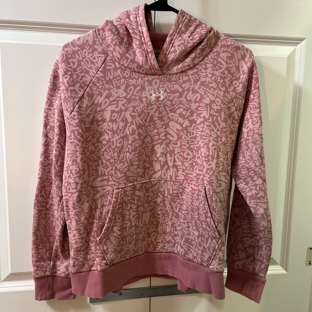 Under Armour Kids’ Pink Text Print Hoodie